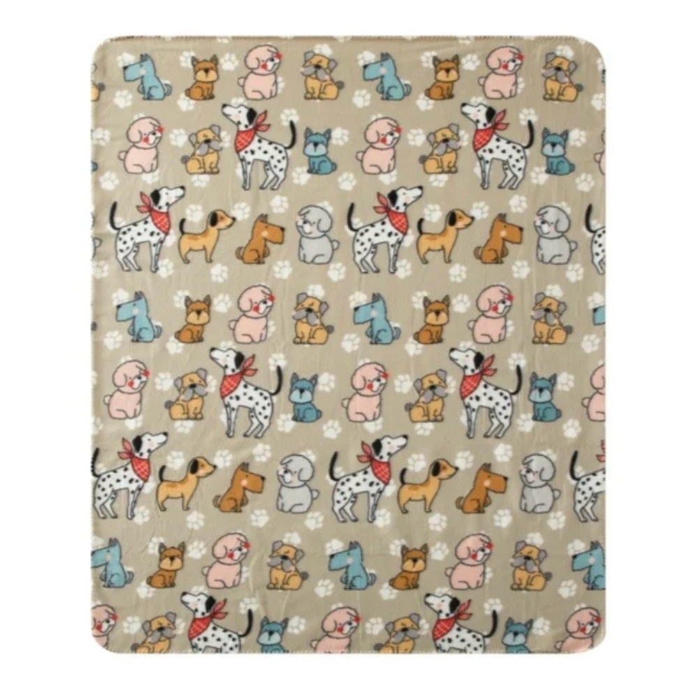 🧣 Mainstays Dogs in Scarves Fleece Throw Blanket 50” x 60” – All Ages - Picture 2 of 4